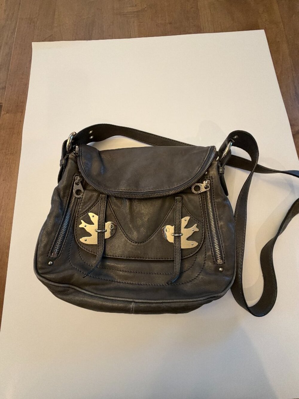 Marc by Marc Jacobs Petal to the Metal Natasha Grey Leather Crossbody Bag